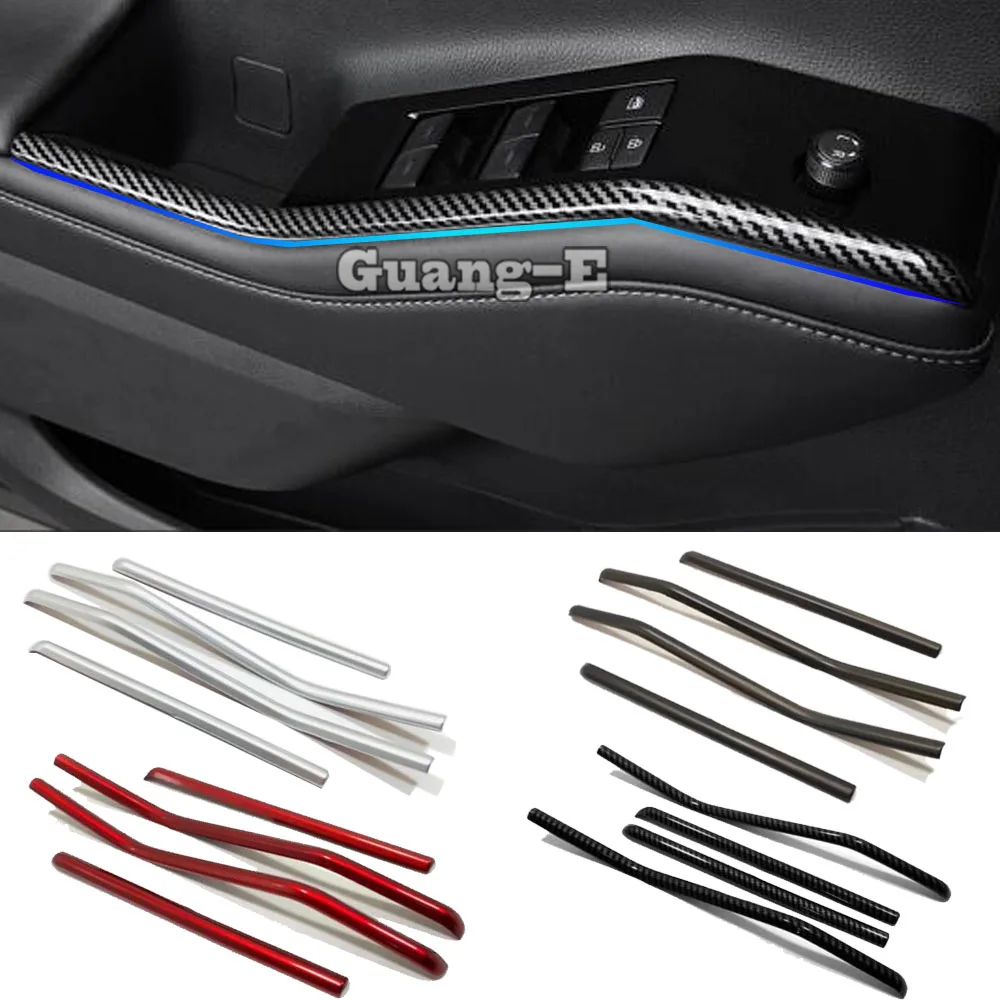 

Car Interior Door Window Lift Switch Strips Cover for Toyota Highlander Kluger 2020 2021 2022 Armrest Button Trim Accessories