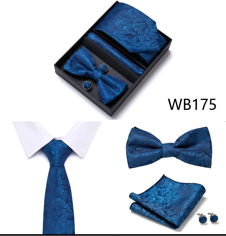 Krawatte für Männer, formelles Kleid, Smoking, Krawatte, Taschentuch, Fliege, Set, PlaisyParty, Bräutigam, Hochzeit, Schmetterling, Fliege in Box – Detail 12