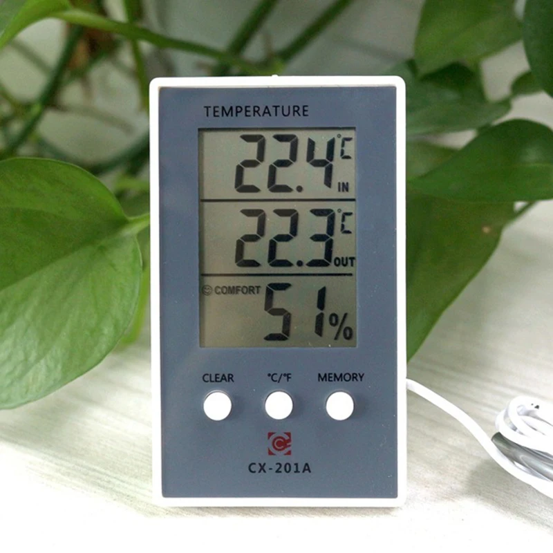 LCD Digital Thermometer and Hygrometer Indoor and Outdoor Temperature and Humidity Meter Display Weather Station Monitor Gauge