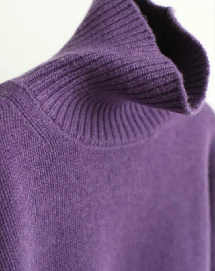 2022 Winter New Female Turtleneck Cashmere And Wool Sweater Women Loose Size Korean Tops Solid Color Thick Pullover Fashion