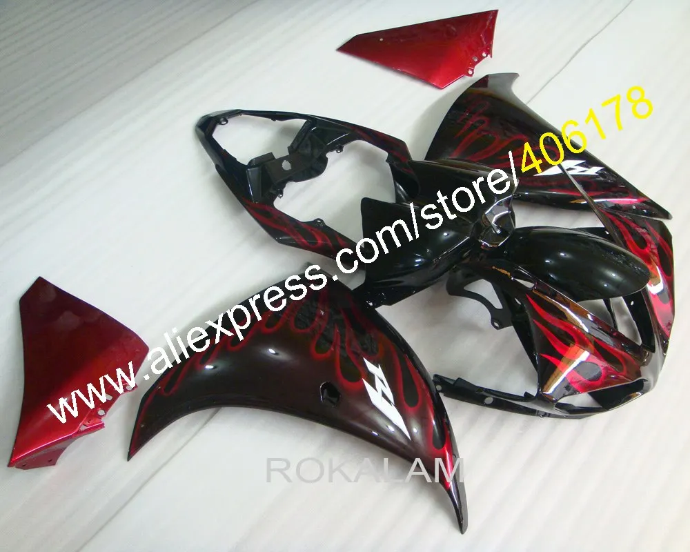 

Injection Mold For Yamaha YZF R1 2009 2010 2011 YZF-R1 YZF1000 R1 09-11 R1 ABS Red Flame Fairings (Injection Molding)