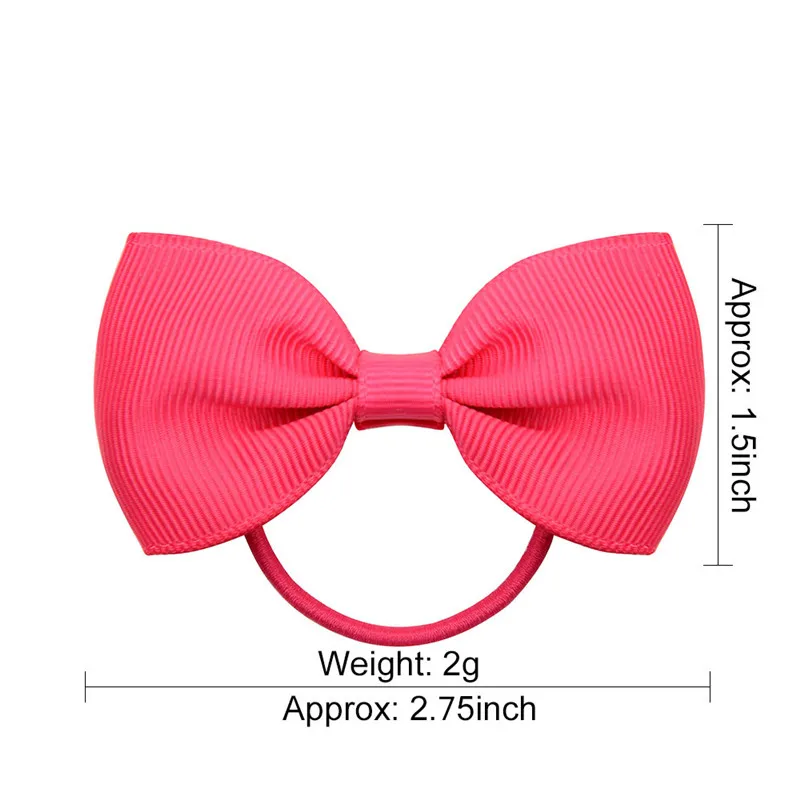 10Pcs Fashion Baby Elastic Rubber Band Head Rope Mini Solid Ribbow Bow Tie For Girls Ponytail Hairpins Hair Accessories Gift