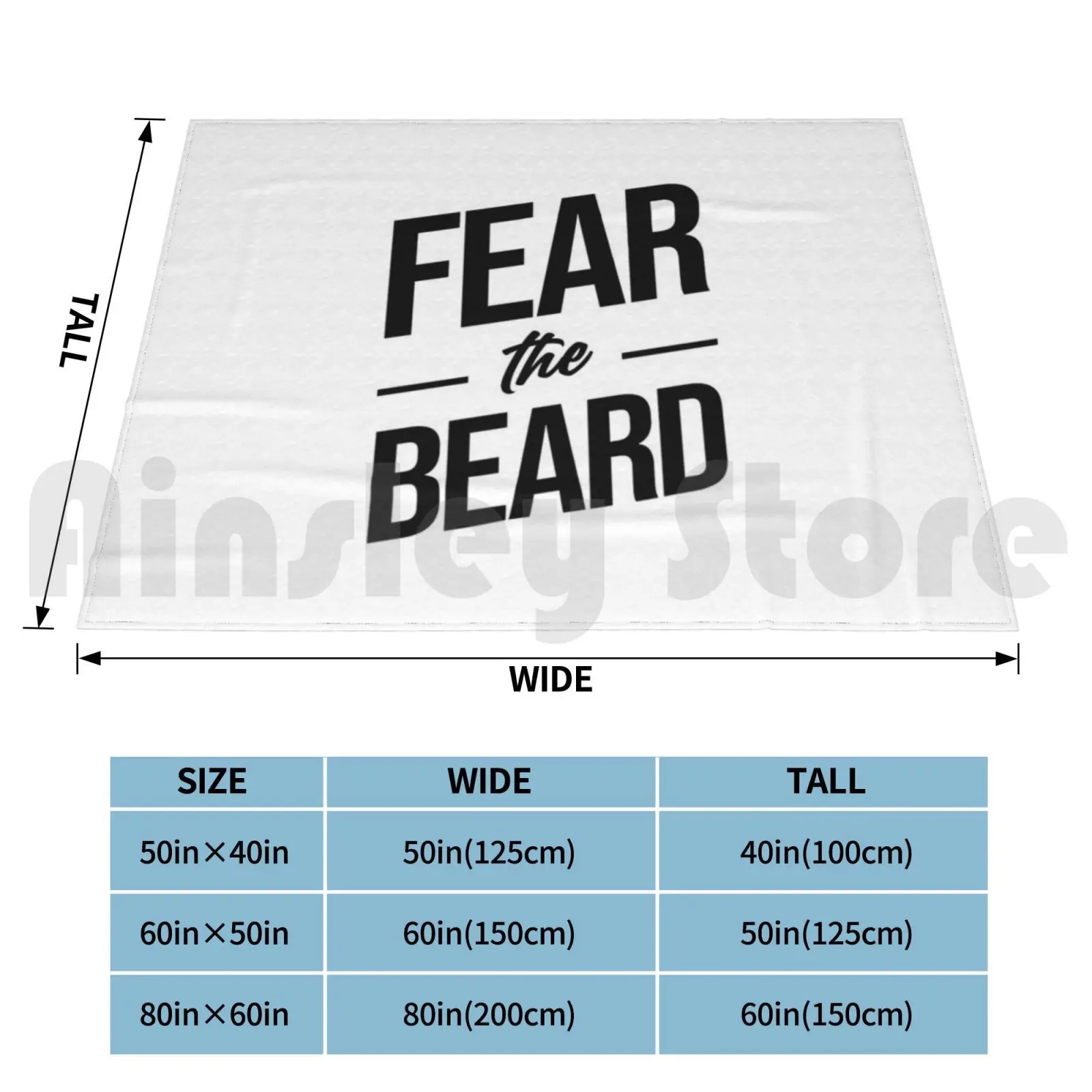 Fear The Beard By Skjegg Beard Works Blanket Super Soft Warm Light Thin Beard Beards Bearded Barbershop Black White