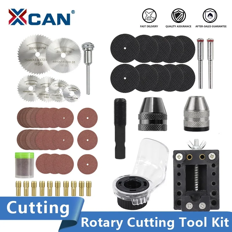 XCAN Rotary Cutting Tools Kit HSS Saw Blade Metal Cutting Disc 4.3 4.8mm Mini Drill Chuck Circular Saw Blade for Wood Cutting