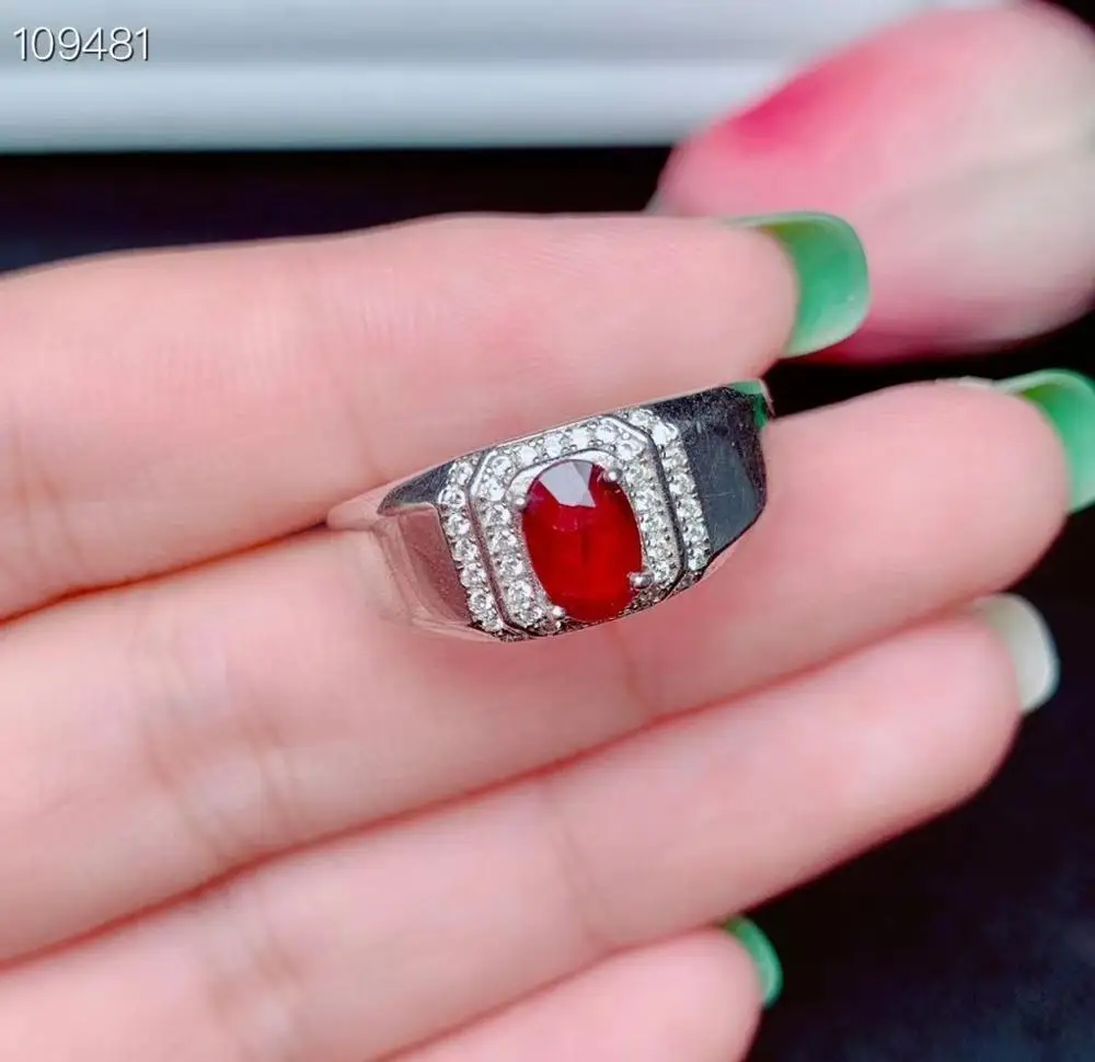 

KJJEAXCMY fine jewelry 925 sterling silver inlaid natural ruby ring classic girl's ring support test
