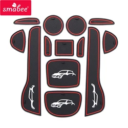 Smabee for NISSAN juke 2013 2014 2015 2016 Anti-Slip Gate Slot Mat Interior Accessories Rubber Coaster Car sticker