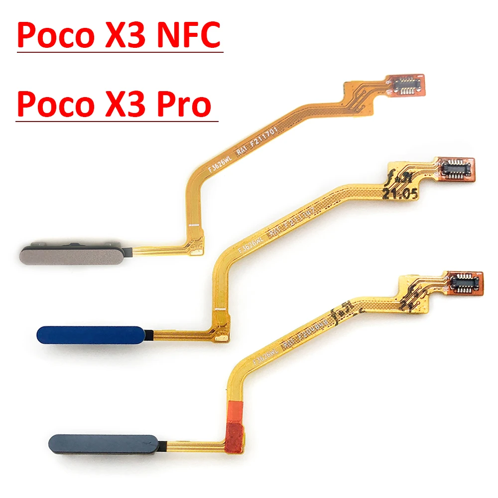 New For Xiaomi Poco M3 Pro / Poco F3 / Poco X3 Pro Home Button Fingerprint Touch ID Sensor Flex Cable