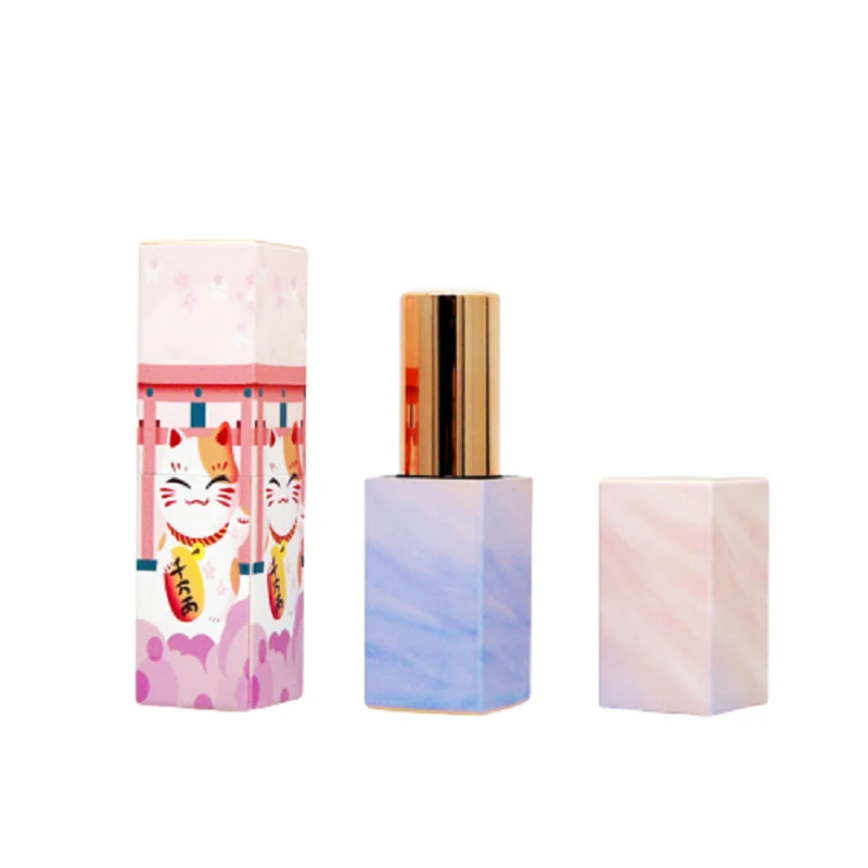 

Empty Square 3D Printing Lipstick Tube 12.1mm Lovely Cartoon Plastic Lip Balm Packaging Container Refillable Bottle 30pieces