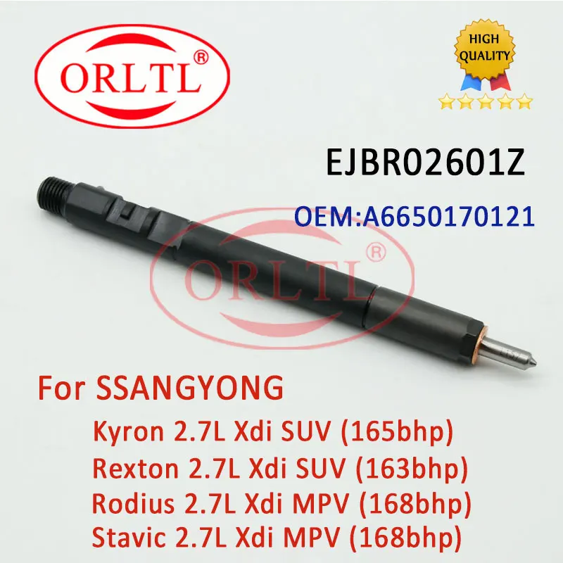 

Diesel Injector EJBR02601Z A6650170121 6650170121 for SSANGYONG Kyron /Rexton /Rodius /Stavic 2.7L Xdi SUV (165bhp) D27DT