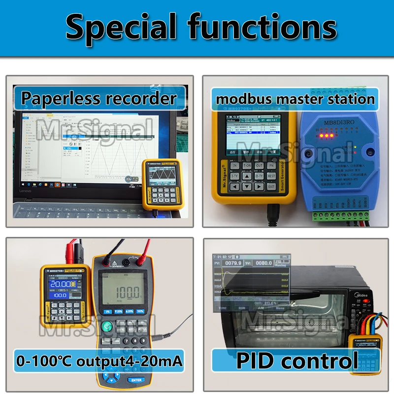 MR9270S + HART 4-20MA Signal Generator Calibrate Current Voltage PT100 Thermocouple Pressure Transmitter Recorder Frequency