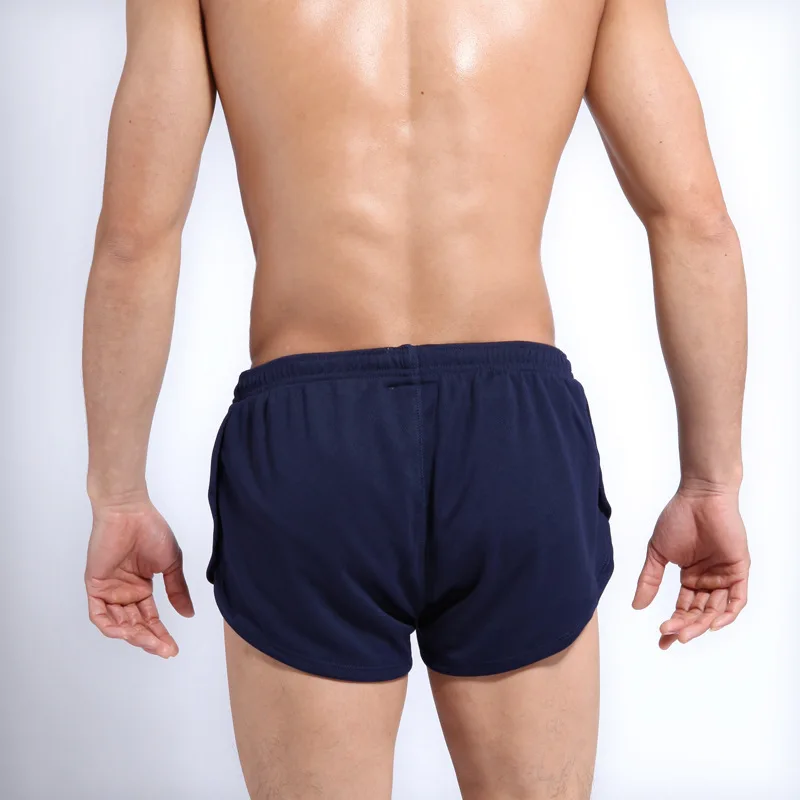 Pijama boxer shorts dos homens dormir bottoms verão casual casa cueca shorts cintura baixa respirável homem cuecas 2 em 1