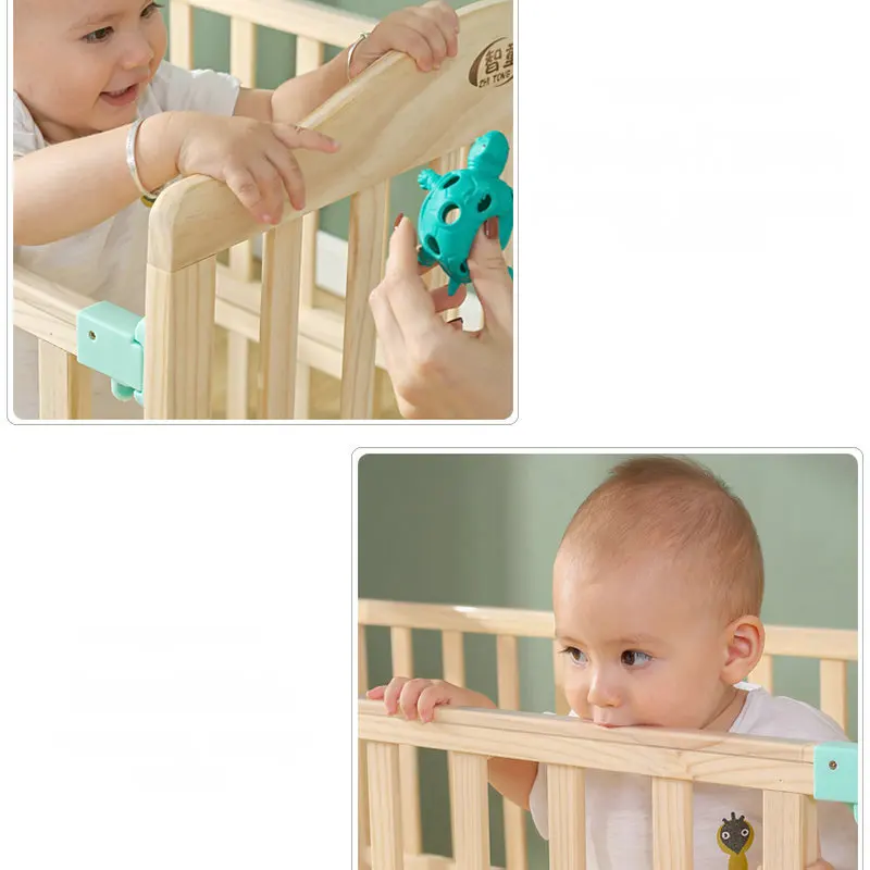 Massief Grenen Hout Babybedje Stiksels Grote Bed, multifunctionele Kid Cot Kan Uitbreiden Tot 168Cm Pak Voor Oudere Kinderen