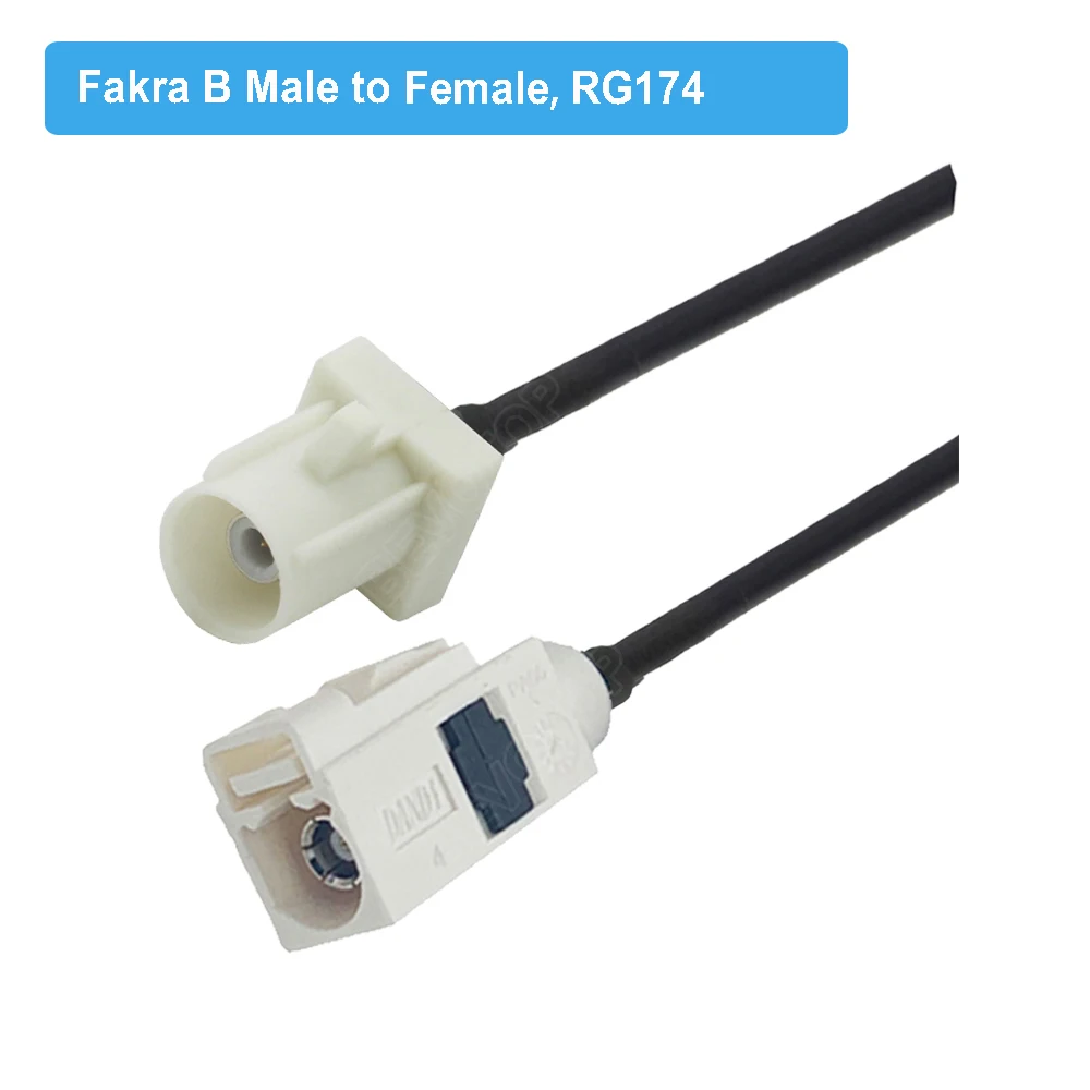 White Fakra B RAL 9001 Male Female RG174 Cable Radio Antenna Extension Cable RF Coaxial Pigtail for Phantom Radio With Supply