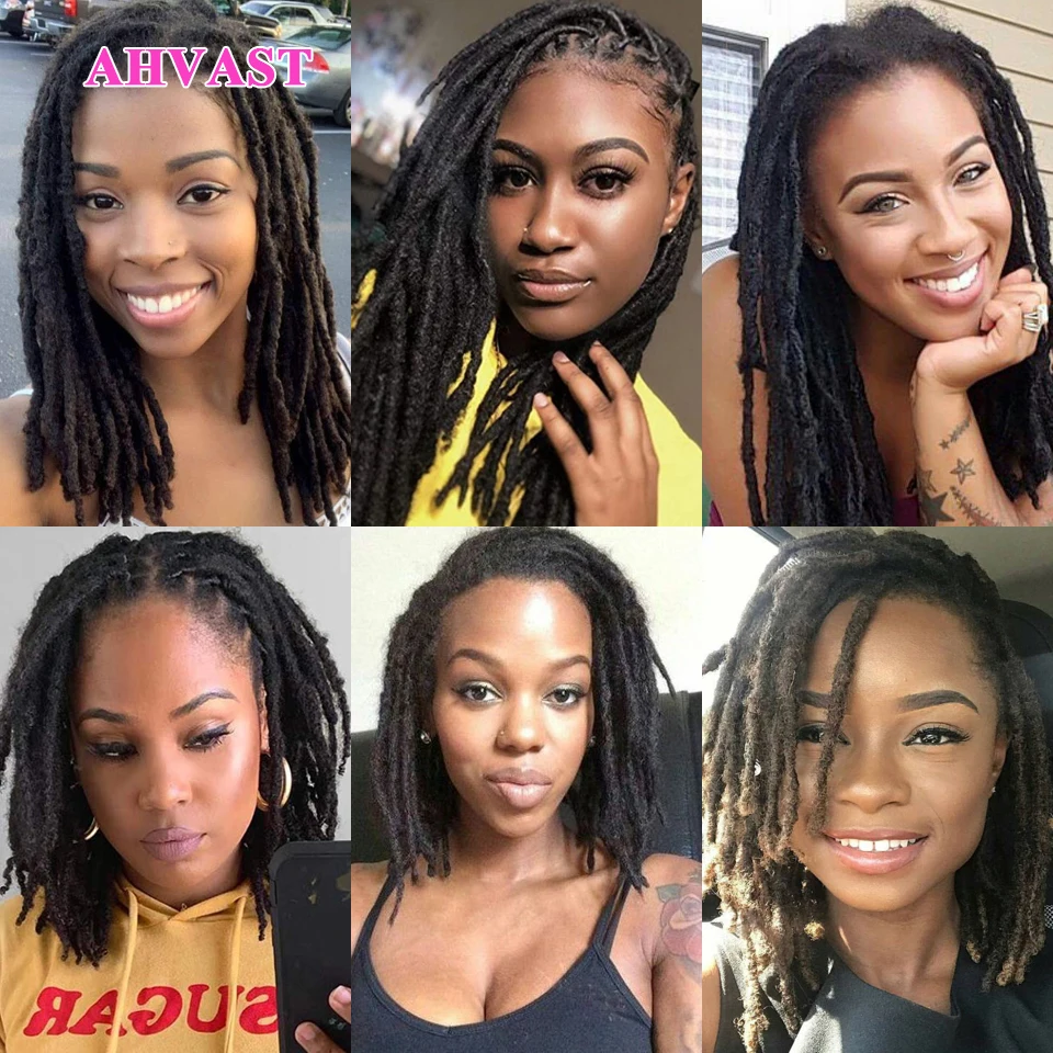 Ahvast barato dread locs extensões de cabelo humano natural frete grátis cor preta natural #30 cor para mulheres e homens e salão beleza