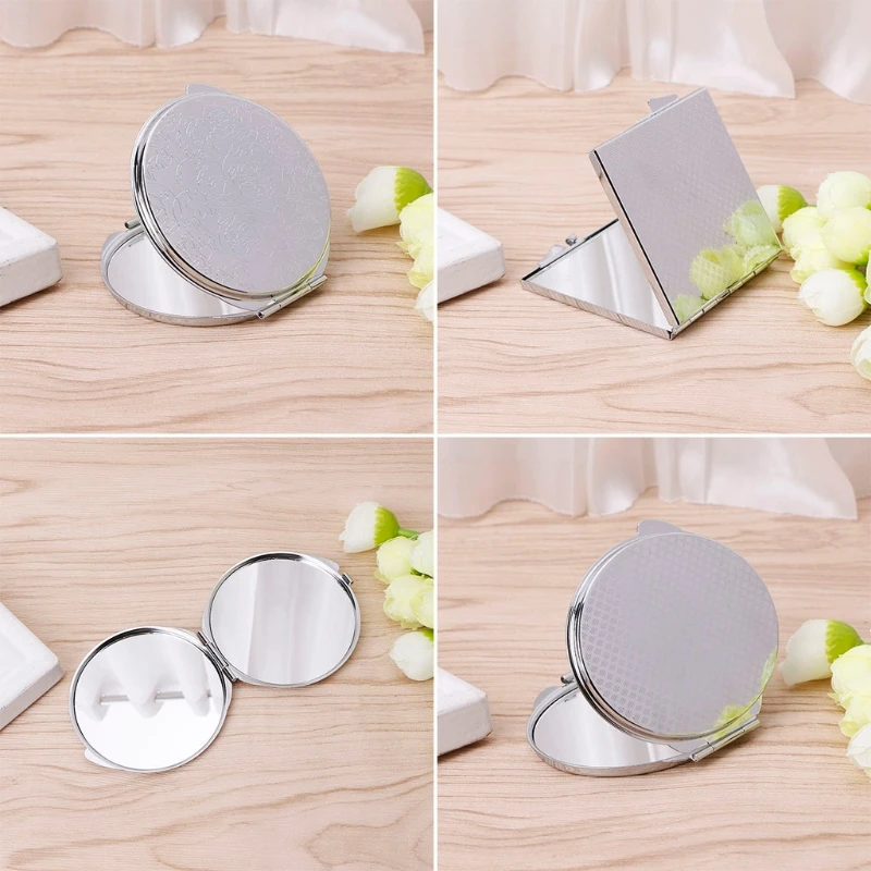 1Pc Portable Hand Pocket Various Shapes Double Folded-Side Stainless Steel Mirror Hot