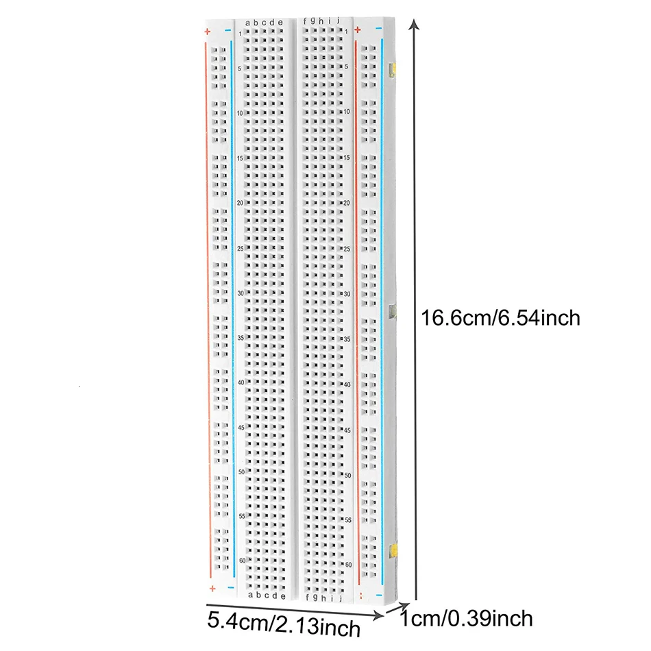 

16.6x5.4cm Mb-102 Mb102 Breadboard 830 Point Solderless Pcb Bread Board Test Develop Diy Extension Board For Arduino