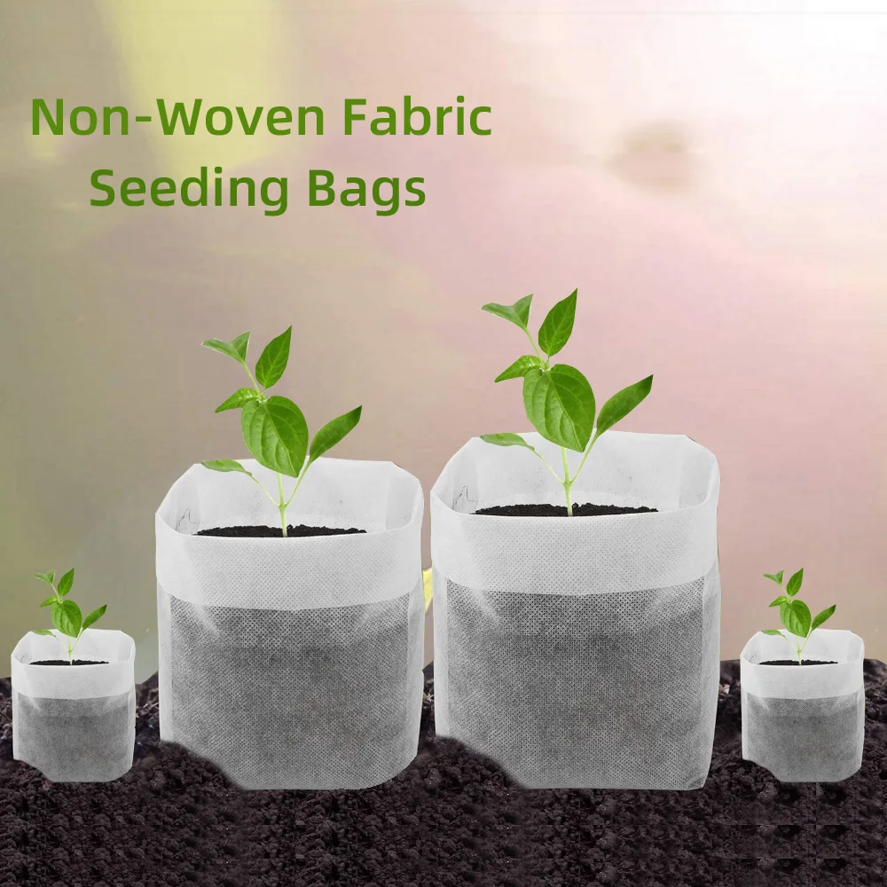 50-100PCS Garden Seeding Bags Nursery Plant Grow Bags Biodegradable Seeds Nursery Bag Fabric Planting Pocket Patio Flower Pot