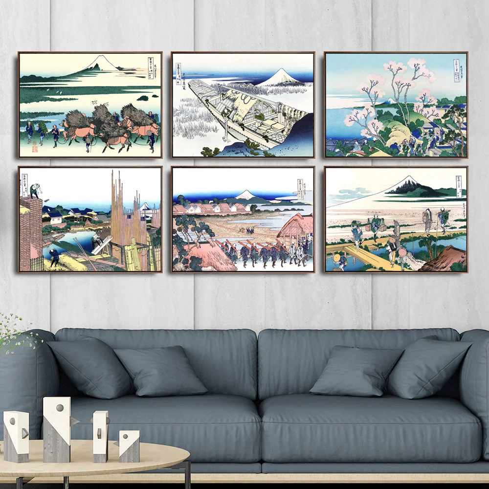 HD Printed Pictures Wall Art Canvas Home Decor Japanese Katsushika Hokusai Painting Nordic Modern Modular Poster For Living Room