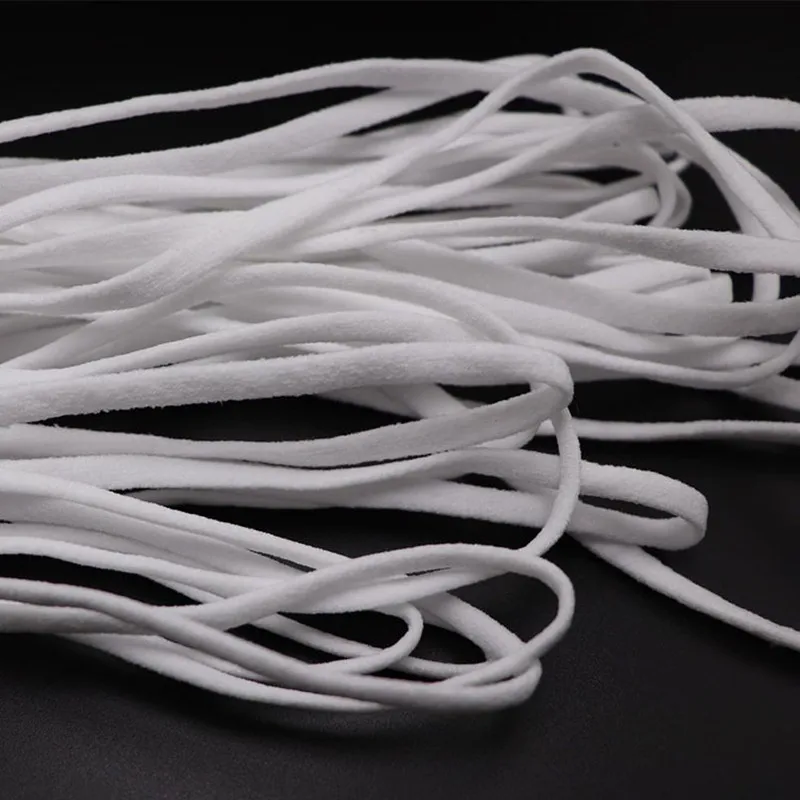 100 metres Elastic Bands for Mouth Mask Flat Cord Crafts Elastic Band Ear Ropes String Cord for face Masks ear strap 3/4/5 mm