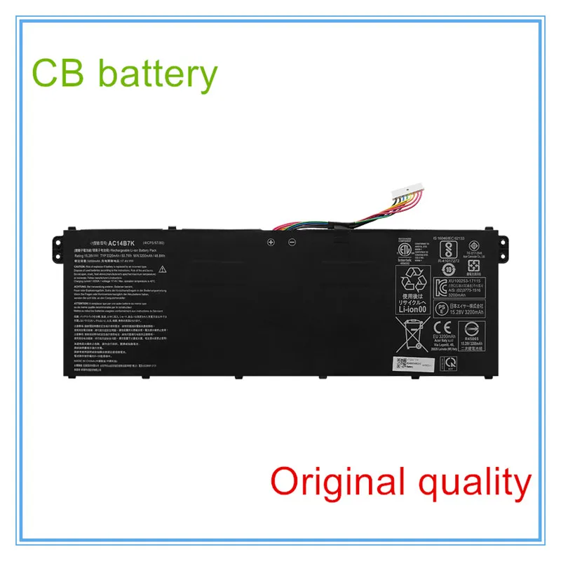 AC14B7K Laptop Battery for AC14B7K 4ICP5/57/80 15.28V 50.7WH SF314-55-55UT SF314 Spin 5 SP515-51GN-84K