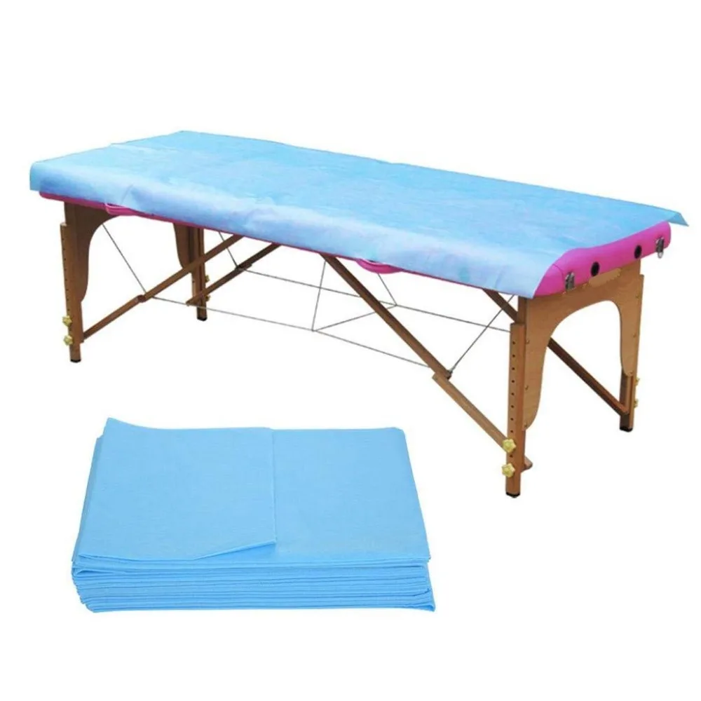 10 unids/caja sábanas desechables azules cubierta para mesa de tatuaje suministro 210*90*20cm cubiertas de plástico impermeables bolsas para cama de tatuaje