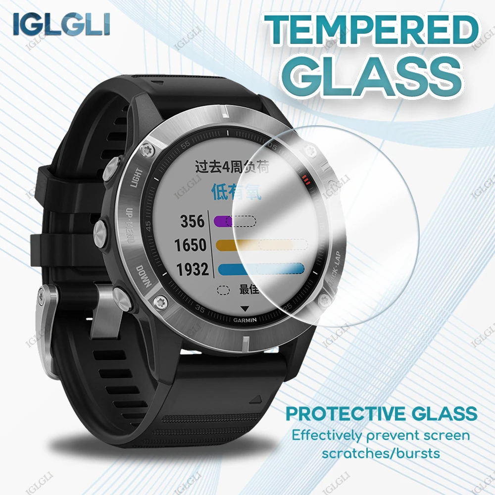 Película de proteção de vidro temperado para garmin fenix 5 5S 5x 6 pro/sapphire relógio inteligente 9h protetor de tela acessórios protetores