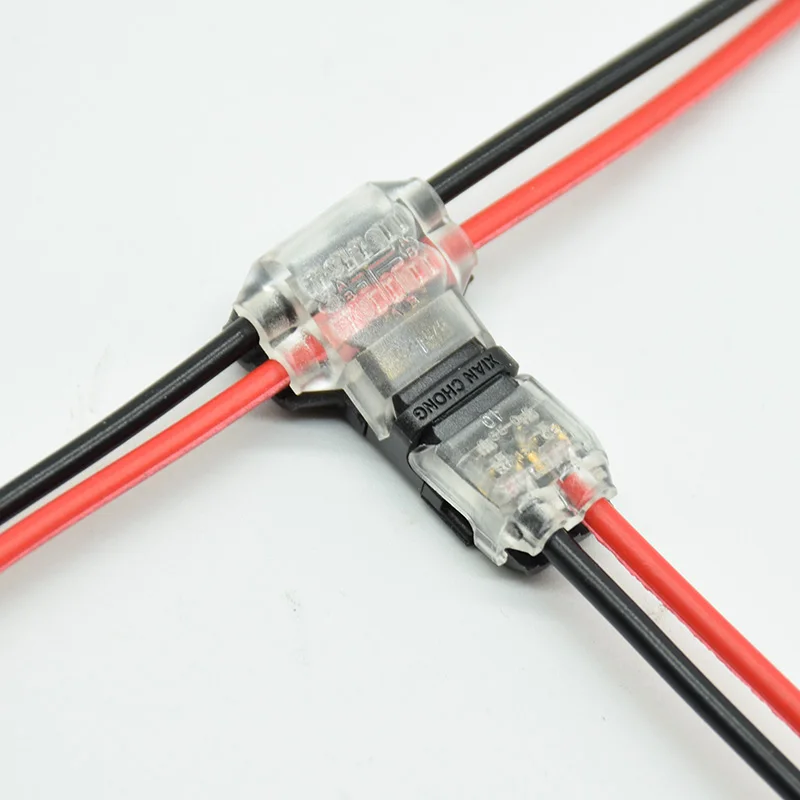 10pcs/ 2Pin 2 Way 300v 10a Universal Compact Wiring Connector T SHAPE Conductor Terminal Block With Lever AWG 18-24 led