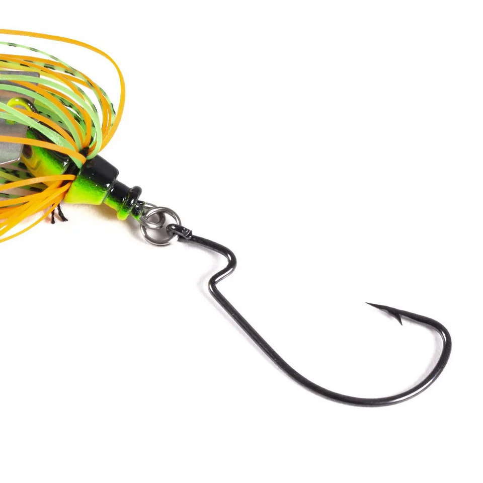 1 stücke Angeln Lockt 100mm 11g Klinge Metall Köder Mit Gummi Rock Künstliche Wobbler Buzzbait Jigging Locken spinner Löffel Für Hecht – Detail 7