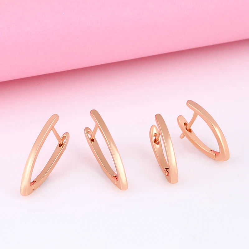 New Drop 585 Rose Gold simple V Shape 2020 Earrings Jewelry For women wedding Earrings Gift ers-s42