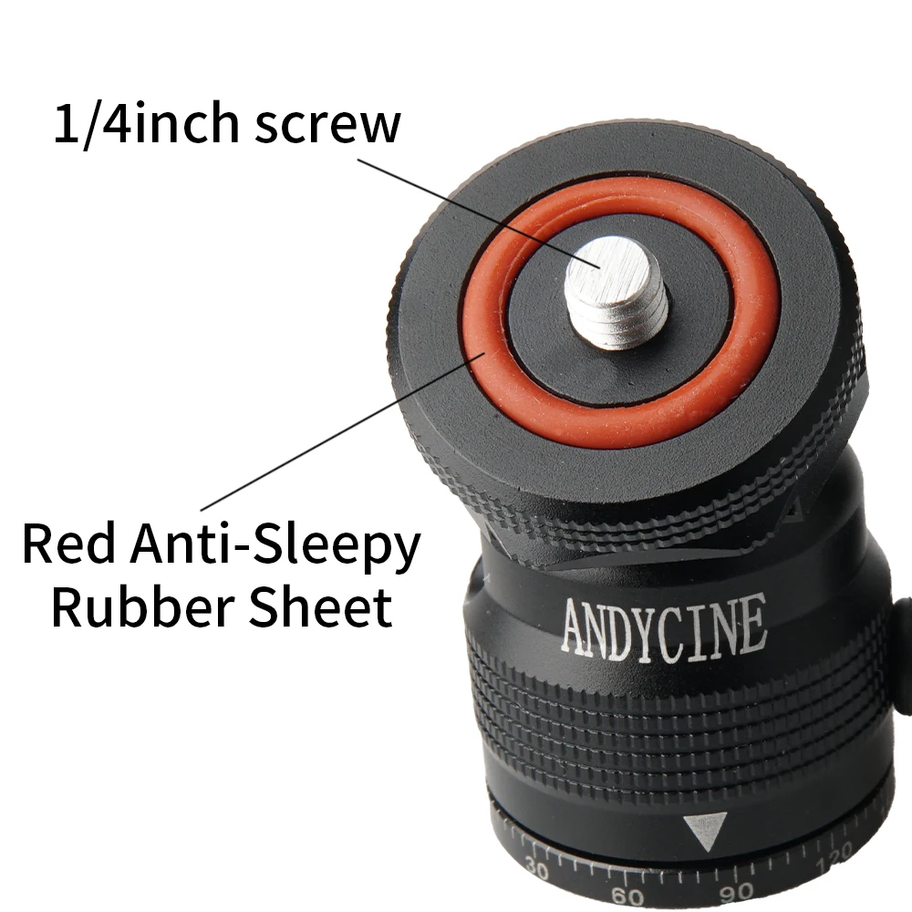 Мини-шаровая Головка, вращающаяся на 360 °, с винтом 1/4 для крепления типа горячий башмак на 90 ° по вертикали Наклонный адаптер, для камеры DSLR