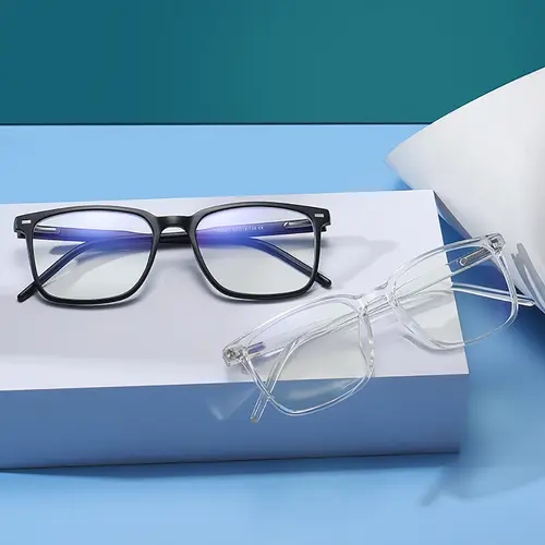 VIVIBEE Classic Square Blue Light Blocking Men Glasses Computer Gaming TR90 Black Anti Ray Eyeglasses Better Sleep Clear Eyewear - Image 3