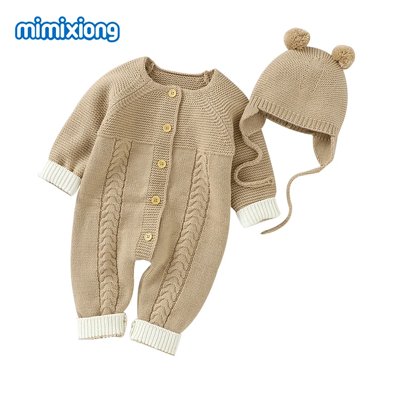 Baby Rompers Clothes for Newborn Infant Boys Girls Knitted Jumpsuits Long Sleeve Toddler Autumn Winter Overalls Children Outfits