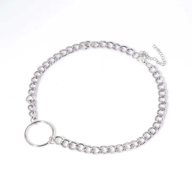 2022 neue Halskette Für Frauen Gothic Kette Choker Kreis Rock Aussage Halskette Kreis Dekoration Metall Schmuck Vintage Mode – Detail 9