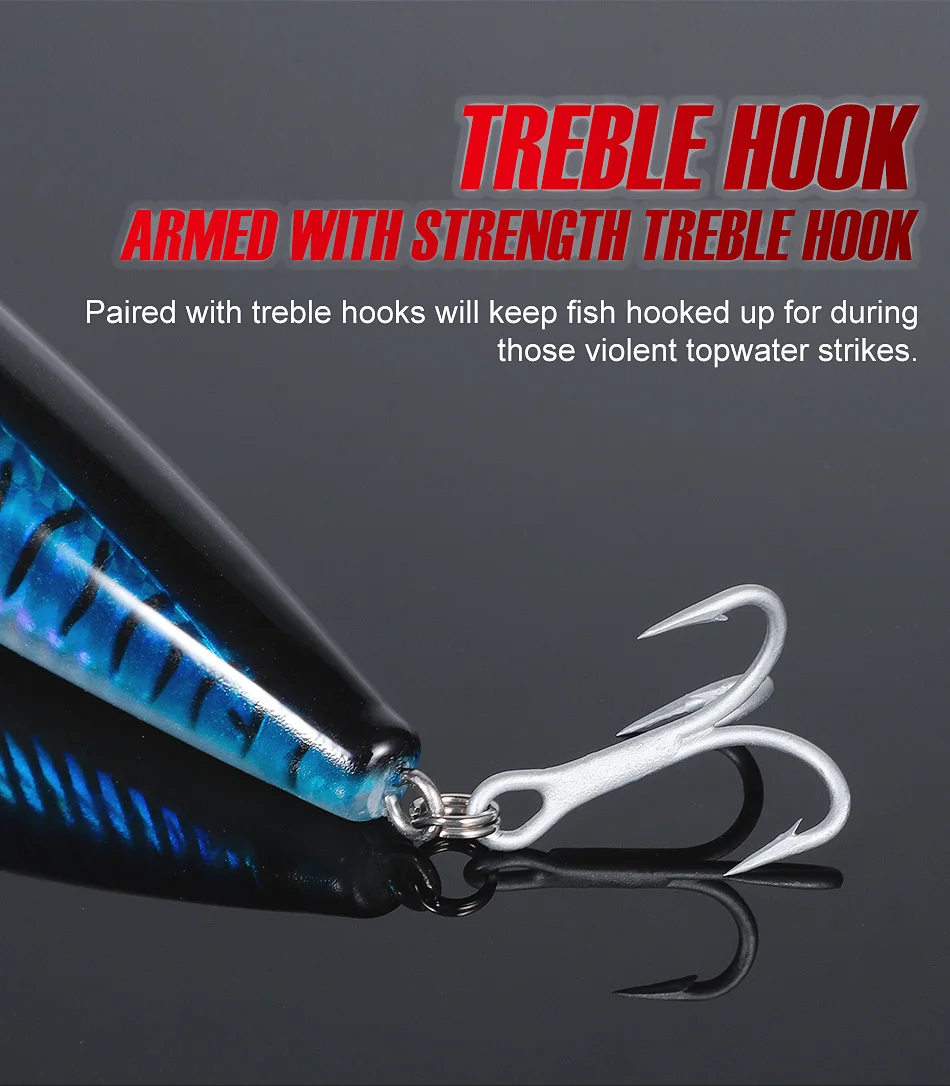 Noeby Topwater Popper Angelköder 105mm 24g Wobbler Weitwurf-Kunstköder für Salz- und Süßwasser-Angeln – Detail 15