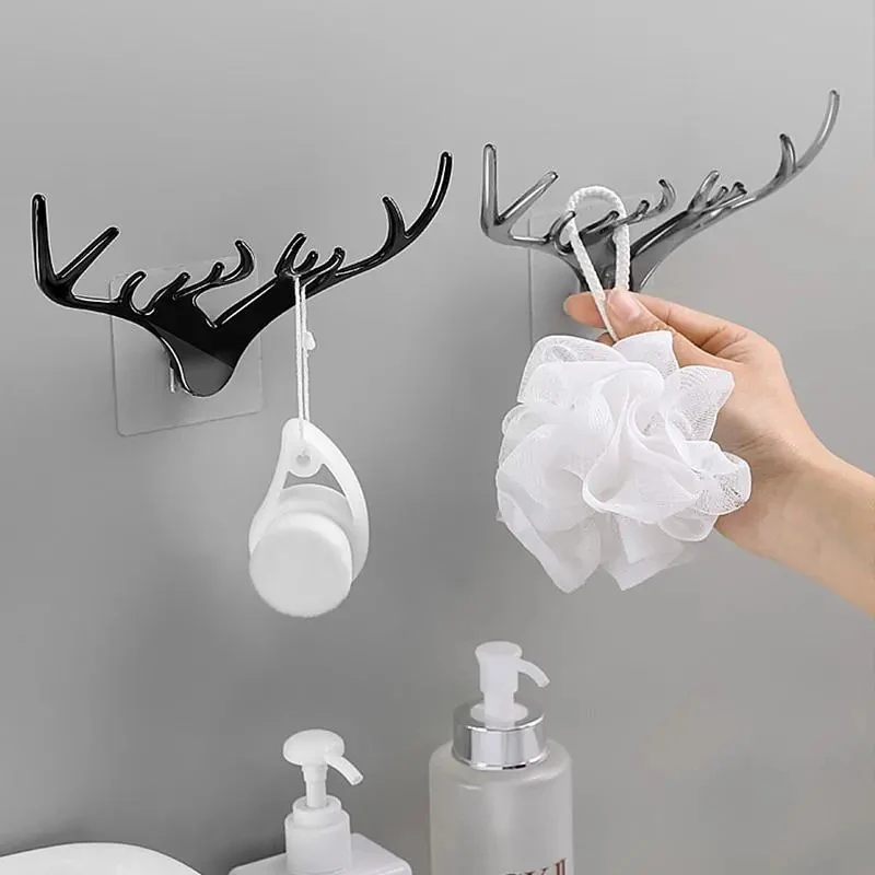 Antler Rack Self-adhesive Wall Hanging Hook Clothes Display Racks Key Storage Deer Horns Hanger Rack Wall Decoration