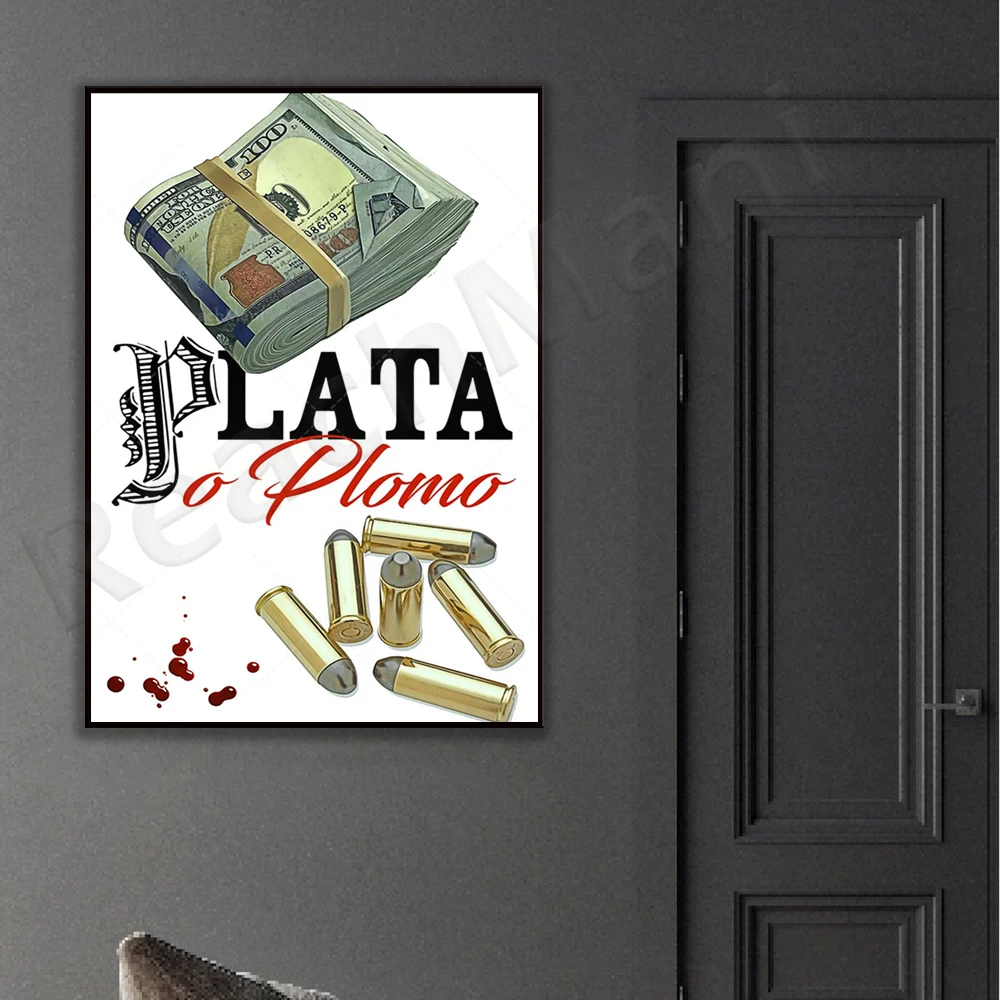 Plata O Plomo Poster, Pablo Escobar, Hypebeast, Hip Hop, Urban, Money Wall Art, Home Decor Canvas Wall Art Prints Unique Gift