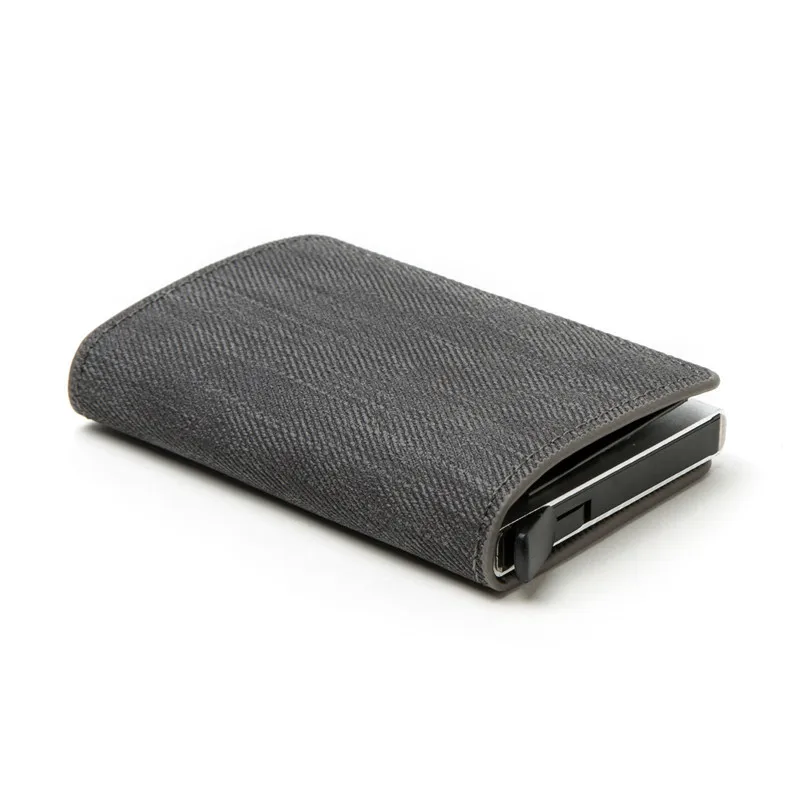 2022 New RFID Blocking Card Holder Anti-theft Clutch Single Box Men Women Wallet Denim Business Pop-up Metal ID Case