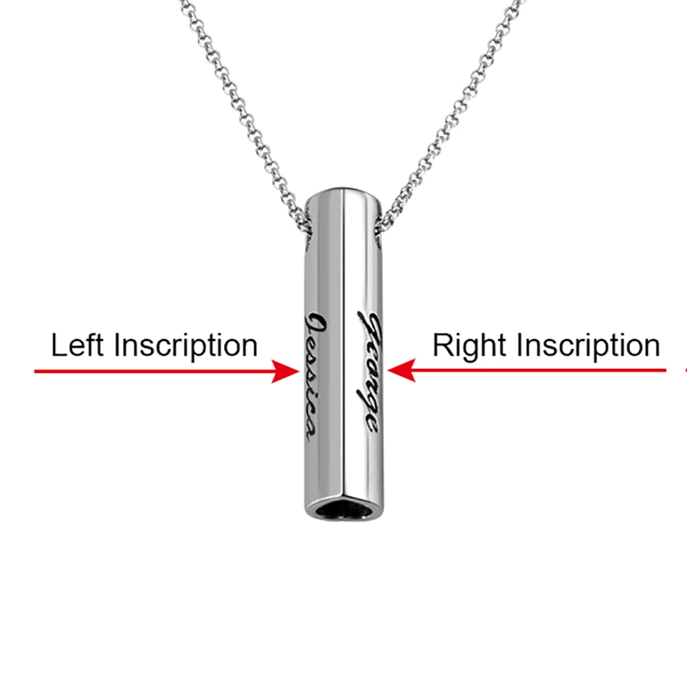 Uonney Dropshipping Couple Personalized Engraved Double Heart Bar Necklace Custom Stylish Double Bar Necklace Perfect Gift