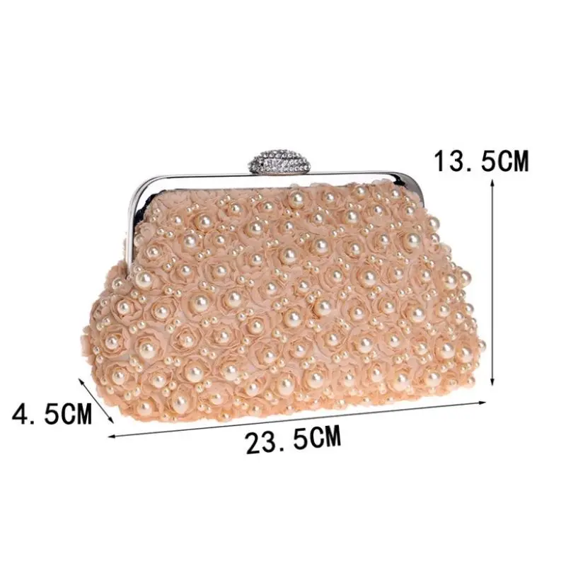 2021 Rhinestone Pearl Handbag Women\'S Clutch Bags Evening Bag Fashion Purse Womens Clutch Luxury For Wedding Bags Party White