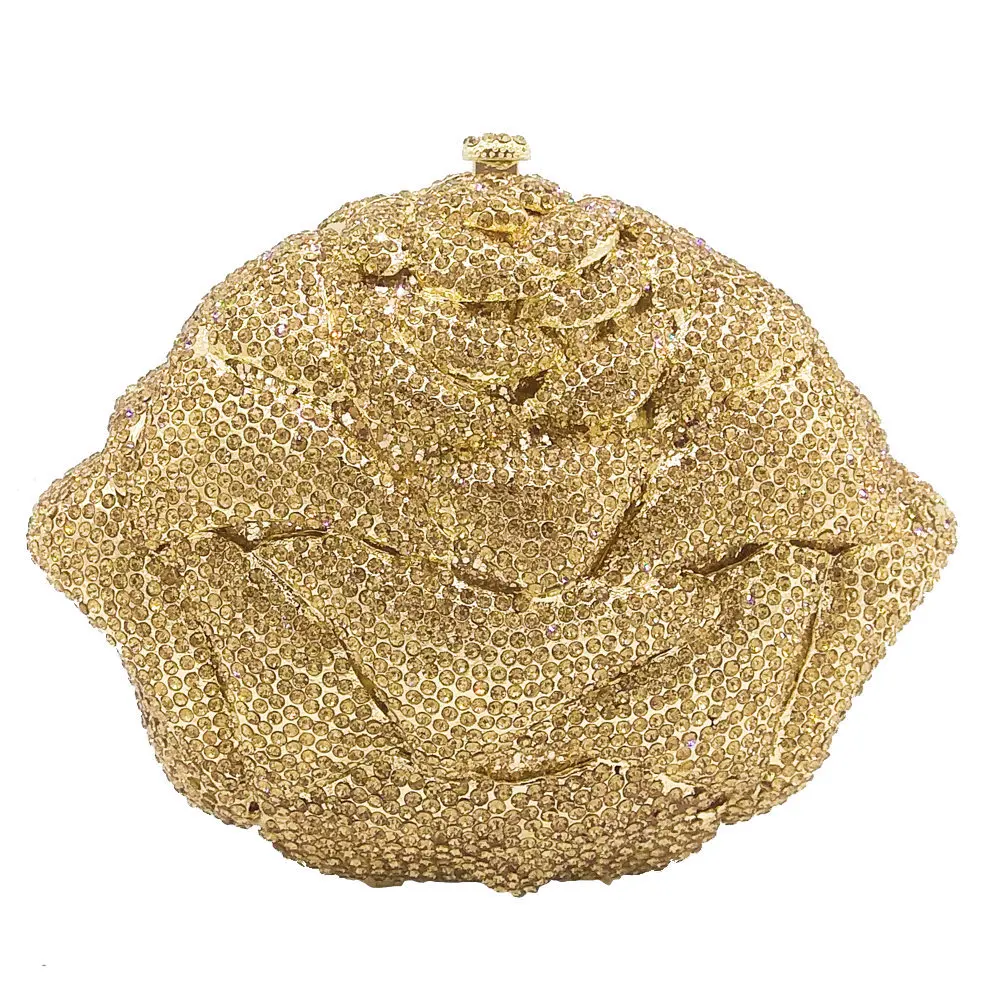 

17.5x15CM Clutch Bag Diamond-studded Dinner Bag Flower Shape Diamond Bag Banquet Bag Rhinestones Clutch Bag a6595