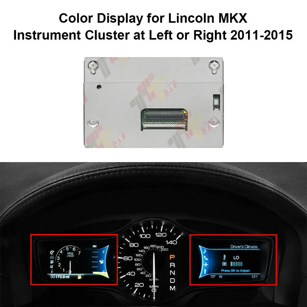 Dashboard Color Display for Lincoln MKX MKZ Instrument Cluster at Left or Right