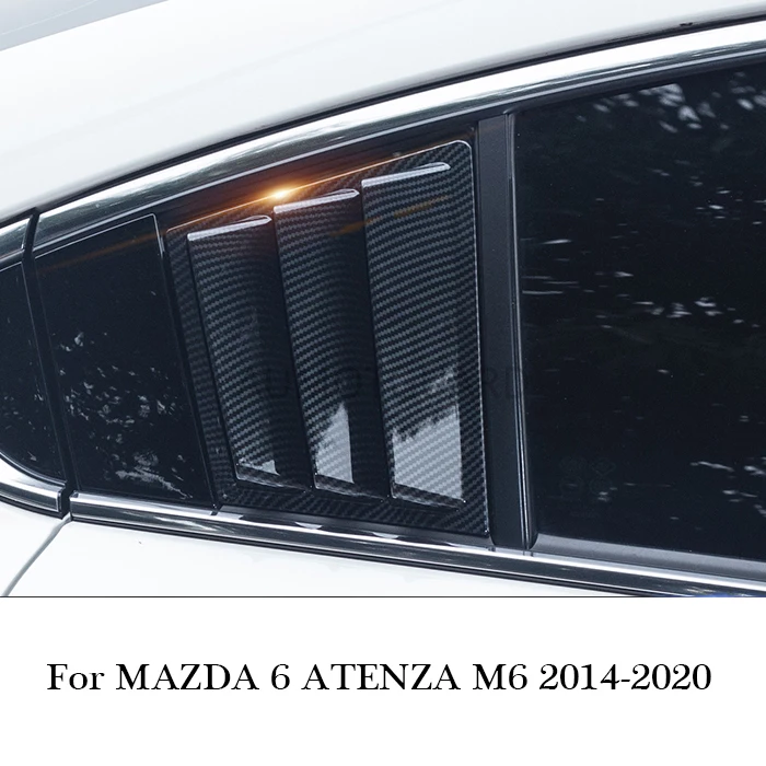 For MAZDA 6 ATENZA M6 2014-2020 ABS Carbon Fiber Print Door Window Louver Frame Window Sill Molding Trim Cover Sticker