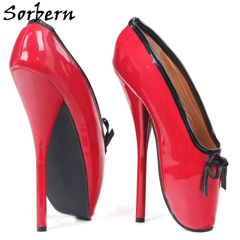 Sorbern Slip On Ballet Heel Shoes Women Pumps Fetish Tiptoe Heels Women Pump Slip On Heels Sexy Women 2018 Shoes 18Cm Heels