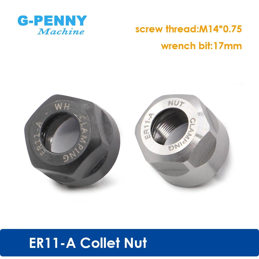 

G-Penny ER11-A Collet Nut Balanced Nut for CNC Engraving Spindle Motor Black Silver Collet Chuck Collet Nut