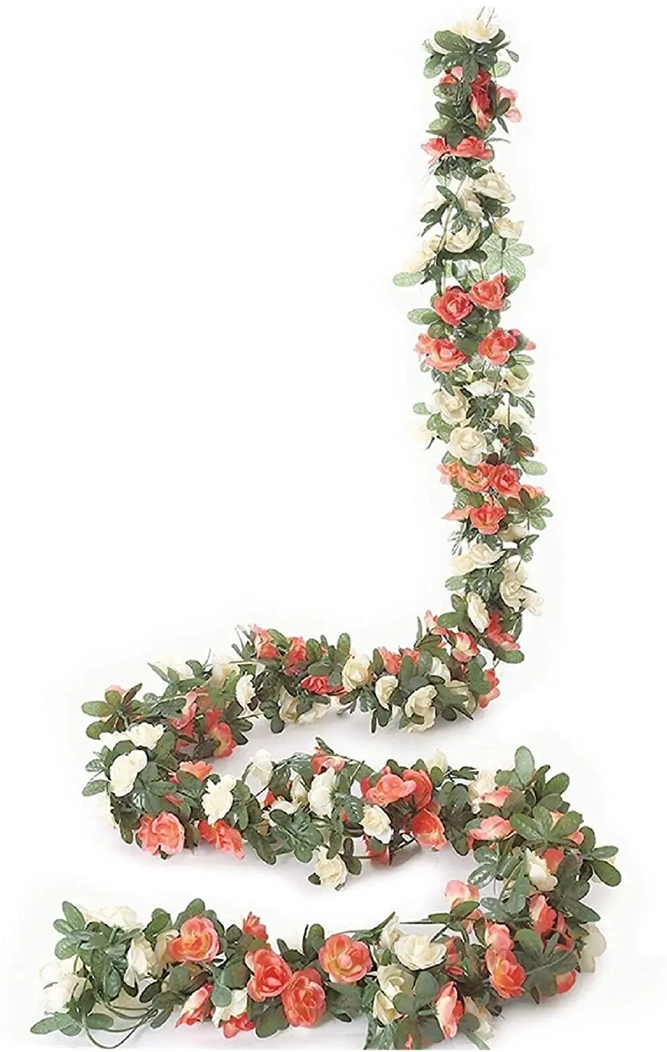 2.5m Flower Garland Fake Rose Vine Artificial Flowers Hanging Rose Ivy Hanging Baskets Wedding Arch Garden Background Decor