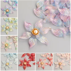 10 Uds. De cuentas colgantes perforadas con parte superior holgada de cristal con forma de pétalo de flor de 14x30mm para hacer joyería DIY