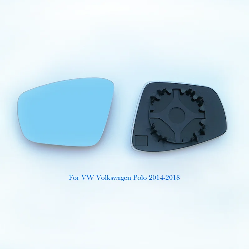 TVYVIKJ Side Rearview Mirror Blue Glass Lens For VW Polo 2002-2020 five generation Wide Angle View anti glare door mirror wing