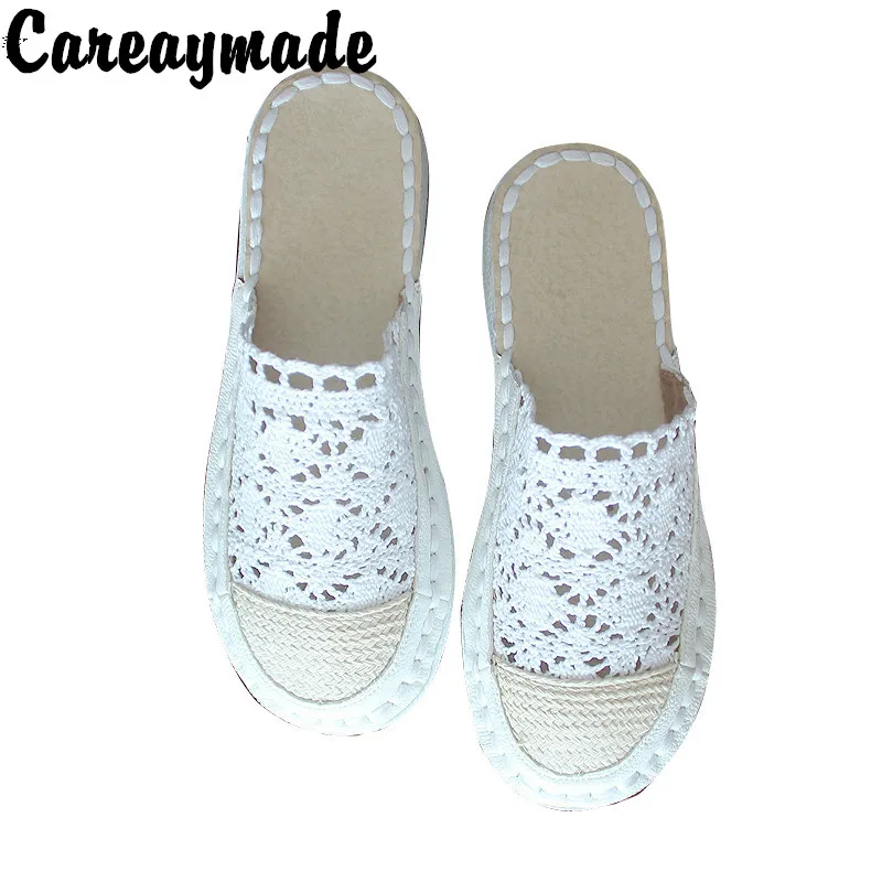 

Careaymade-Fisherman's shoes net face breathable beach women's shoes towed shoes lace summer Mori retro little white shoes