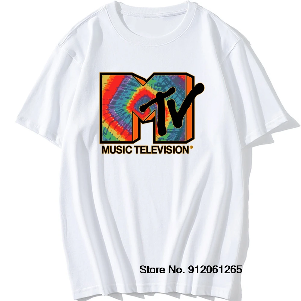 MTV Music Television Retro T Shirt Mens Throwback Rock Hip Hop TV Show T-Shirts Funny 100% Cotton Fashion Tops Tees Cool Gift