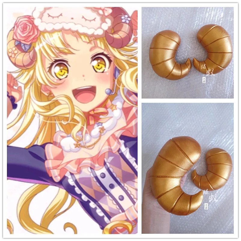 Anime Bang Dream! Tsurumaki Kokoro Cosplay Horns Head Clip Headwear Cosplay Props Halloween